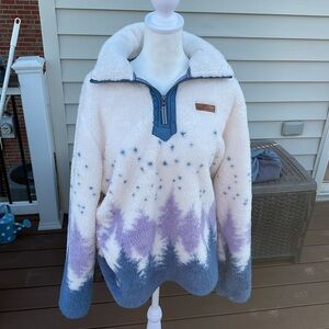Simply Southern Blue and Cream Sherpa Sweater